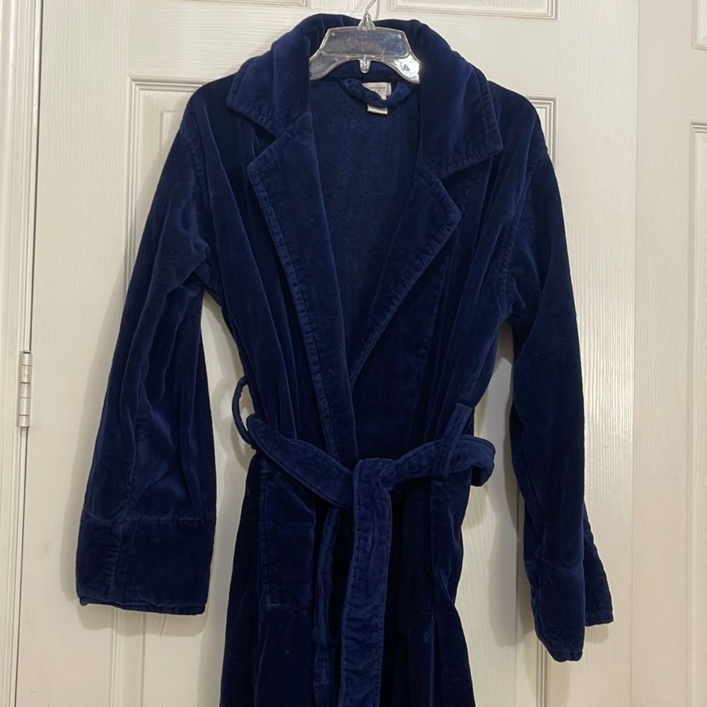Nordstrom intimate cotton navy blue robe